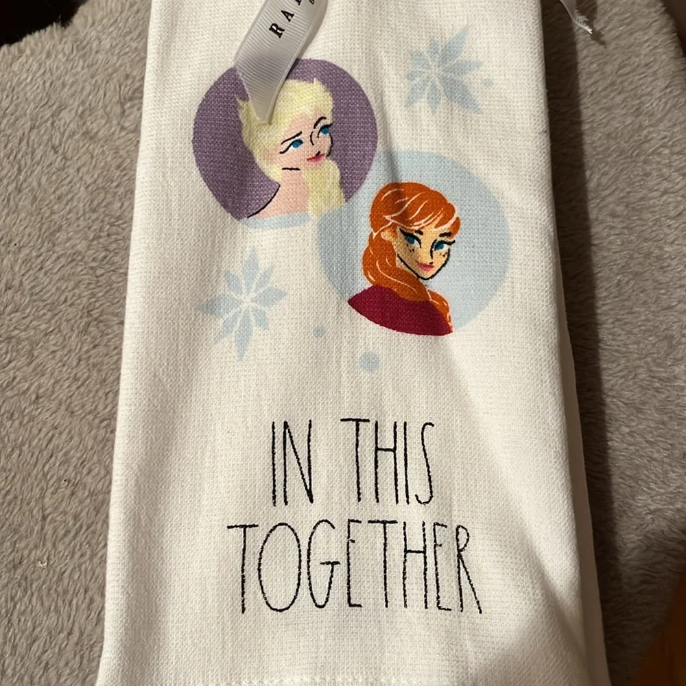 Rae Dunn x Disney frozen set of two kitchen towels NWT